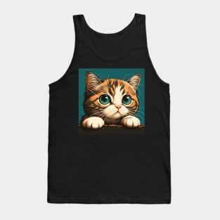 The Cat Lover Colorful Abstract Cat Face Beautiful Tank Top